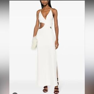 New There‎ Was One Cut Out Ivory Maxi Evening Dress Small